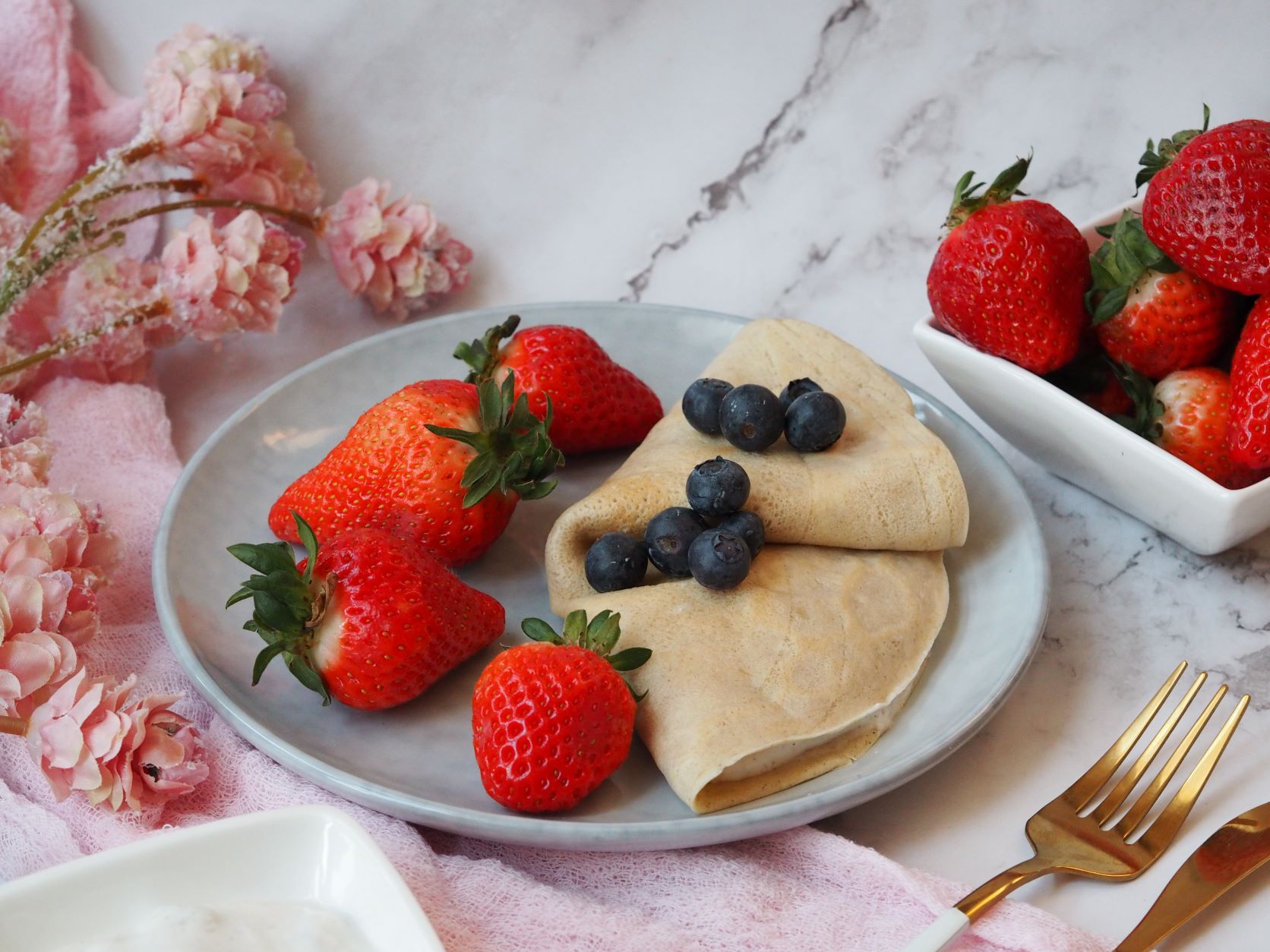 Palacinky s vyšľahaným tvarohom